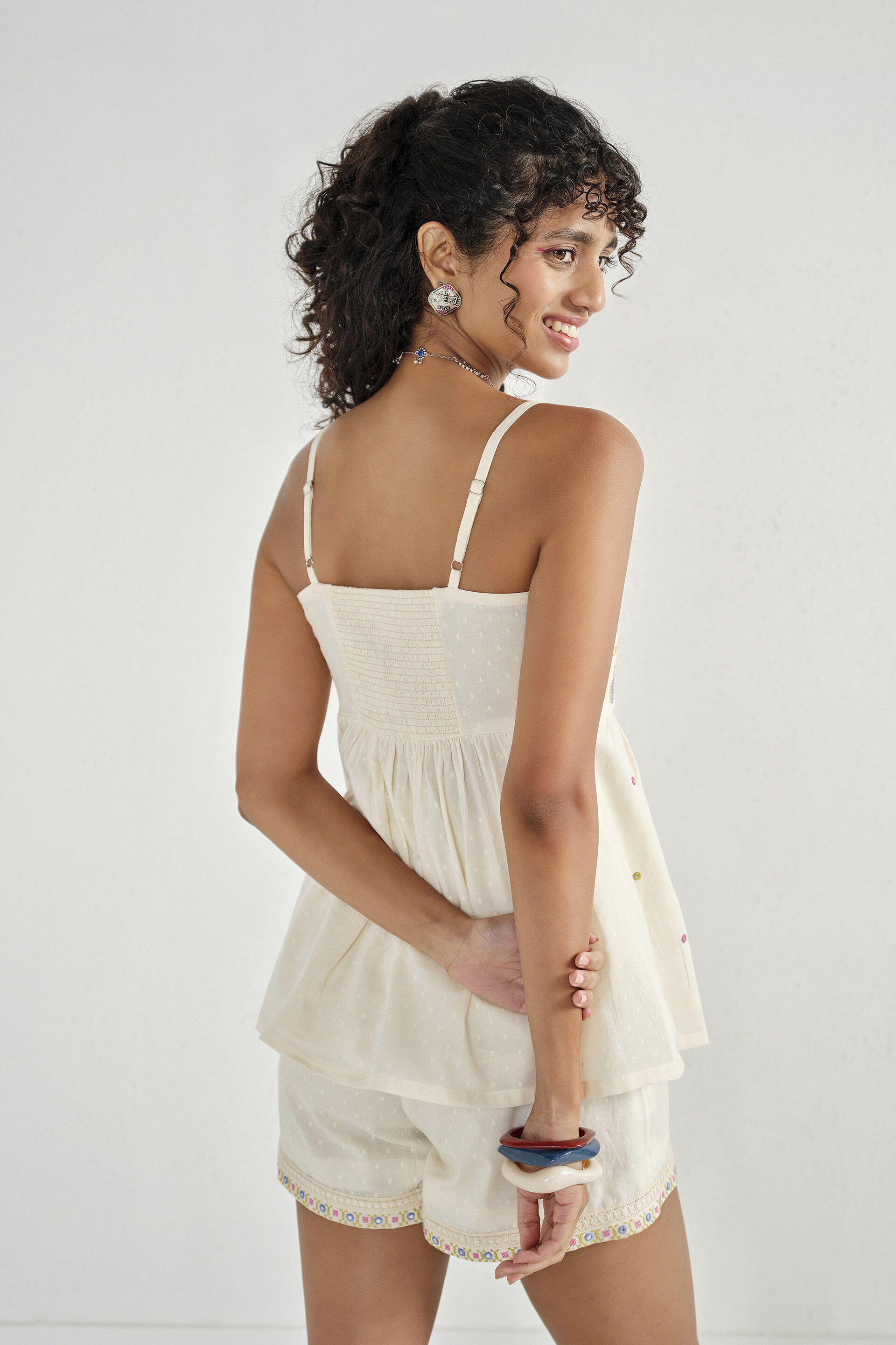 Imara Embroidered Off-White Co-ords, Off White, image 5